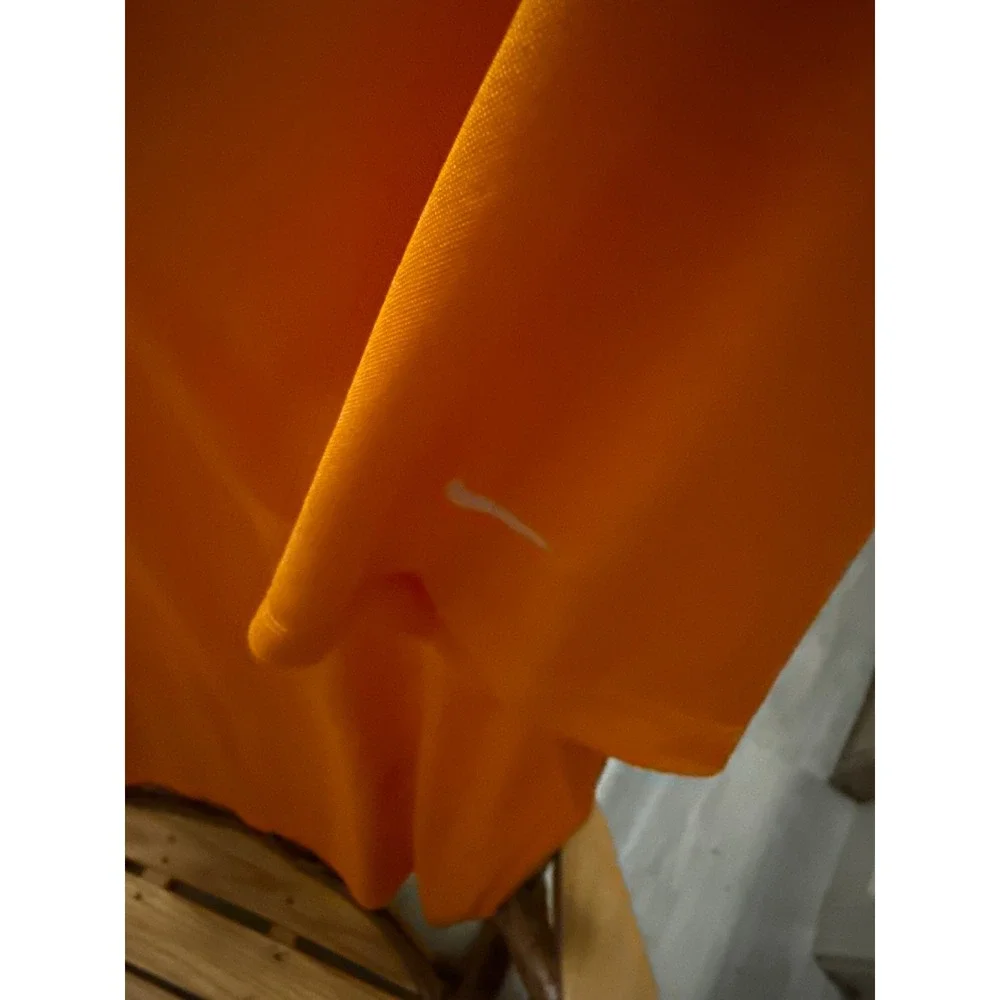 Nike Golf Mens Dri-FIT Standard‎ Fit Orange Jacquard Polo Shirt Size Medium